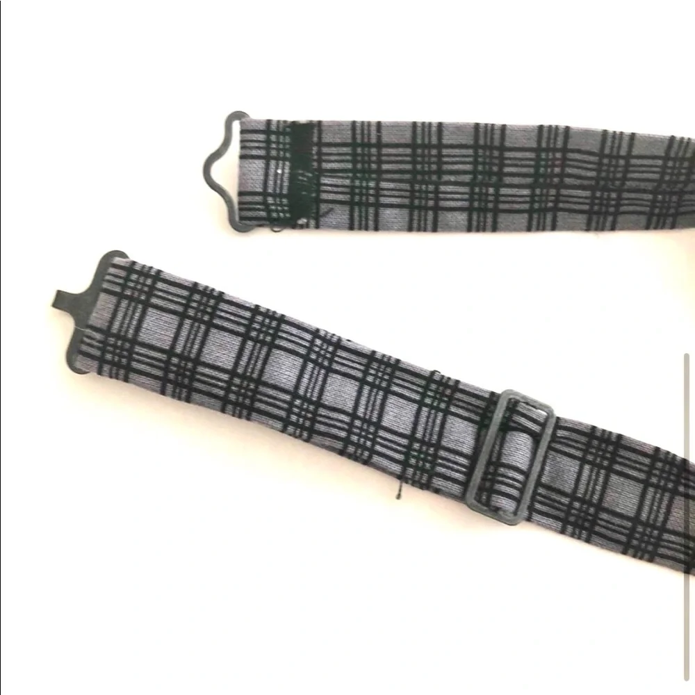Gray Plaid Kids Premade Bow Tie baby